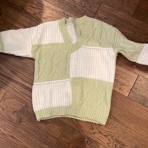 Shein sweater - never worn - white and green!